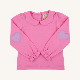 Embroidery result for: Emma's Elbow Patch Top - Winter Park Pink with Valley High Violet Hearts