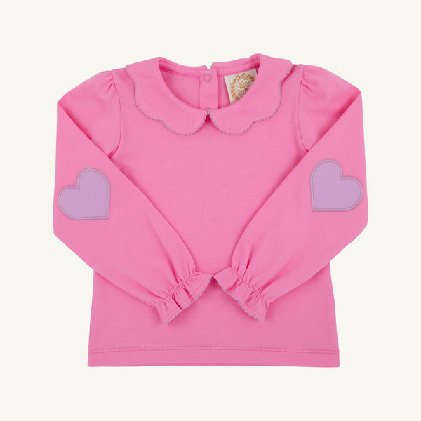 Emma's Elbow Patch Top - Winter Park Pink with Valley High Violet Hearts