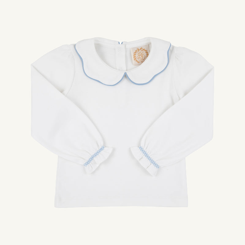 Emma's Top - Worth Avenue White with Barrington Blue