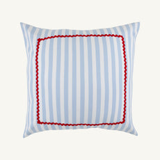 Euclid Euro Sham - Caicos Cabana Stripe (Beale Street Blue) with Richmond Red