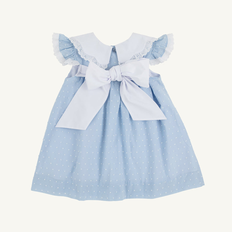 Franny Frock - Sarasota Sky Dallas Dot with Worth Avenue White