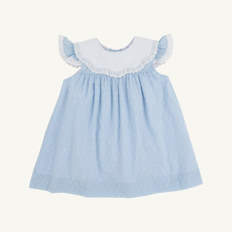 Franny Frock - Sarasota Sky Dallas Dot with Worth Avenue White