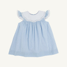 Franny Frock - Sarasota Sky Dallas Dot with Worth Avenue White