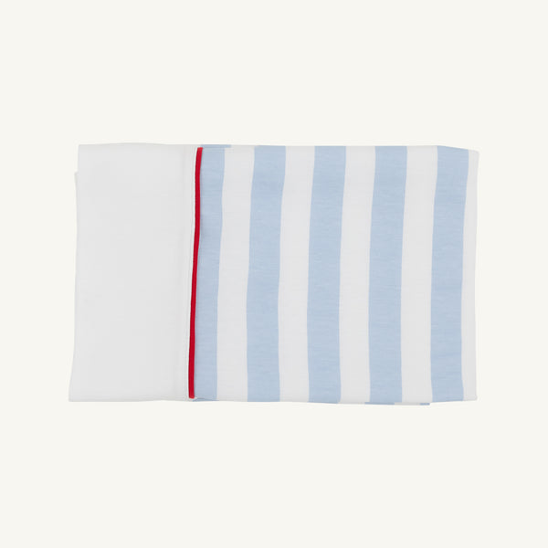Fresh Faced Pillow Case - Caicos Cabana Stripe (Beale Street Blue) with Richmond Red