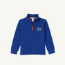 A Florida blue Hayword Half-Zip pullover sweatshirt by The Beaufort Bonnet Company, featuring a small University logo on the left chest and Florida green & orange accents on the zipper. This long-sleeve shirt has a stand-up collar—perfect for Gator gameday.