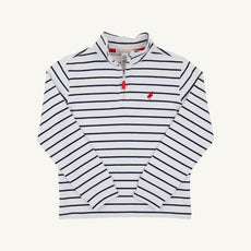 Hayword Half Zip - Nantucket Navy Stripe with Richmond Red Stork