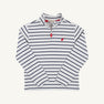 Hayword Half Zip - Nantucket Navy Stripe with Richmond Red Stork