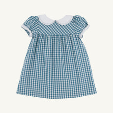 Holly Day Dress - Barnsley Blue Gingham with Worth Avenue White