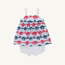 Idabelle Bloomer Set - Brentwood Bows with Worth Avenue White