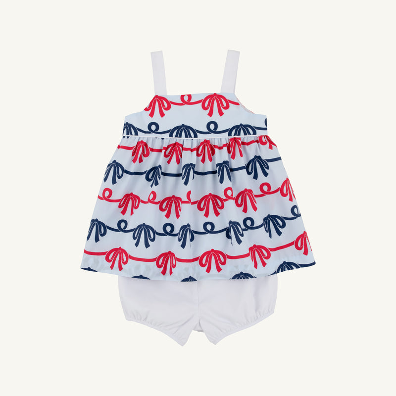 Idabelle Bloomer Set - Brentwood Bows with Worth Avenue White