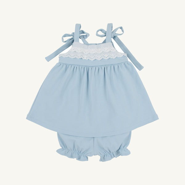Idabelle Bloomer Set - Buckhead Blue with Worth Avenue White Eyelet