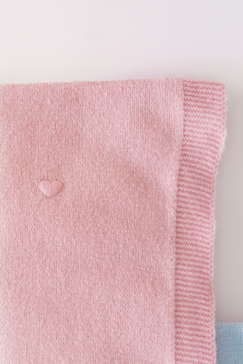 Bailey Baby Blanket - Palm Beach Pink with Hearts