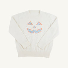 Isaac's Intarsia Sweater - Palmetto Pearl with Pumpkin Face