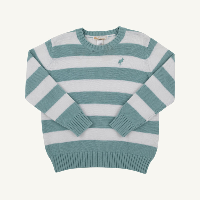 Isaac's Sweater - Old Greenwich Green Stripe