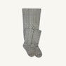 A pair of Jefferies Cable Tights in Gray Heather by The Beaufort Bonnet Company laid flat on a plain white background—perfect for pairing with Mary Janes or layering under a corduroy Juliet Jumper.