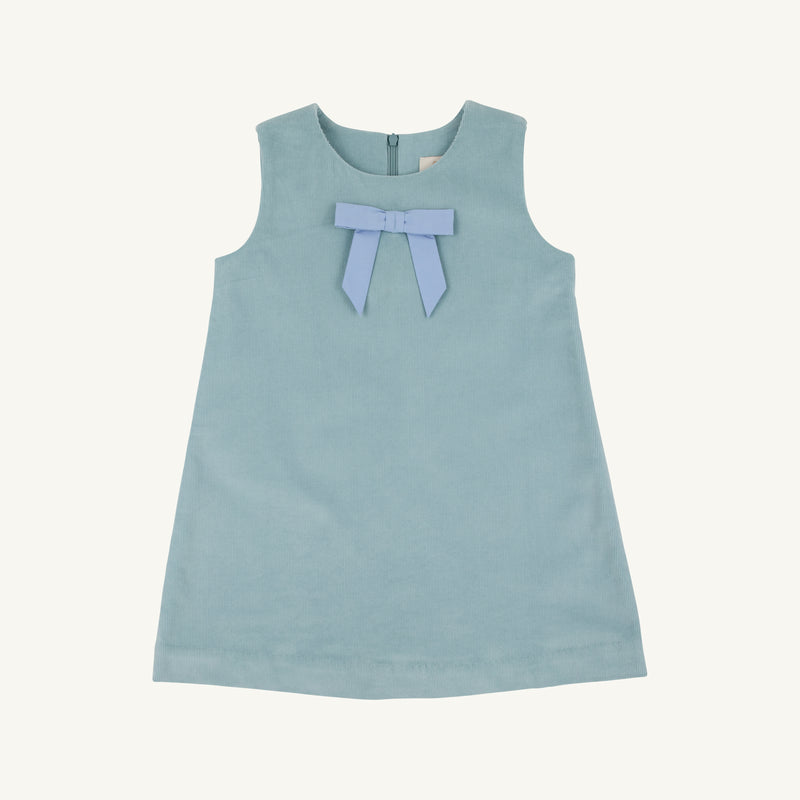 Jilly Jumper (Corduroy) - Old Greenwich Green with Sarasota Sky Bow