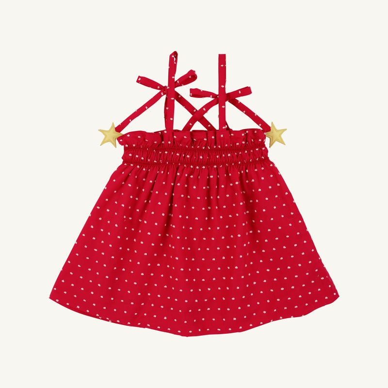 Lainey's Little Top - Richmond Red & Worth Avenue White Dallas Dot with Star Ties
