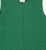 Close-up of The Beaufort Bonnet Company’s Lawson Longall in Kiawah Kelly Green Quilted fabric. This sleeveless one-piece features a diamond pattern with a soft, textured feel and a visible vertical seam down the center.