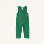 The Beaufort Bonnet Company Lawson Longall - Kiawah Kelly Green Quilted: A green, sleeveless quilted one-piece toddler jumpsuit with snap closures at the shoulders, displayed against a plain white background. Ideal for festive holiday occasions or everyday wear.