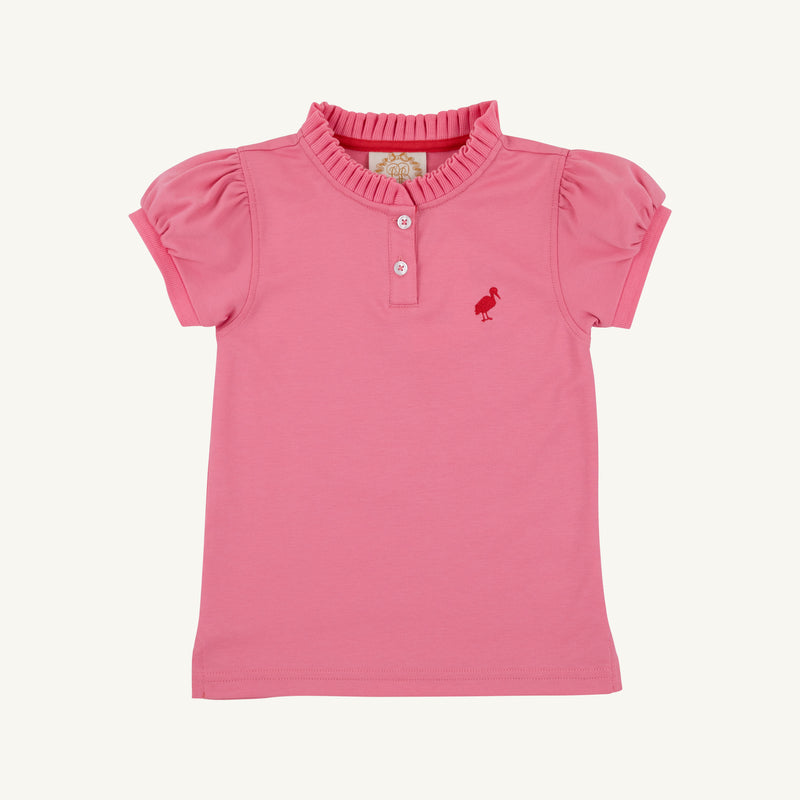 Little Miss Prim & Proper Polo - Hamptons Hot Pink with Richmond Red