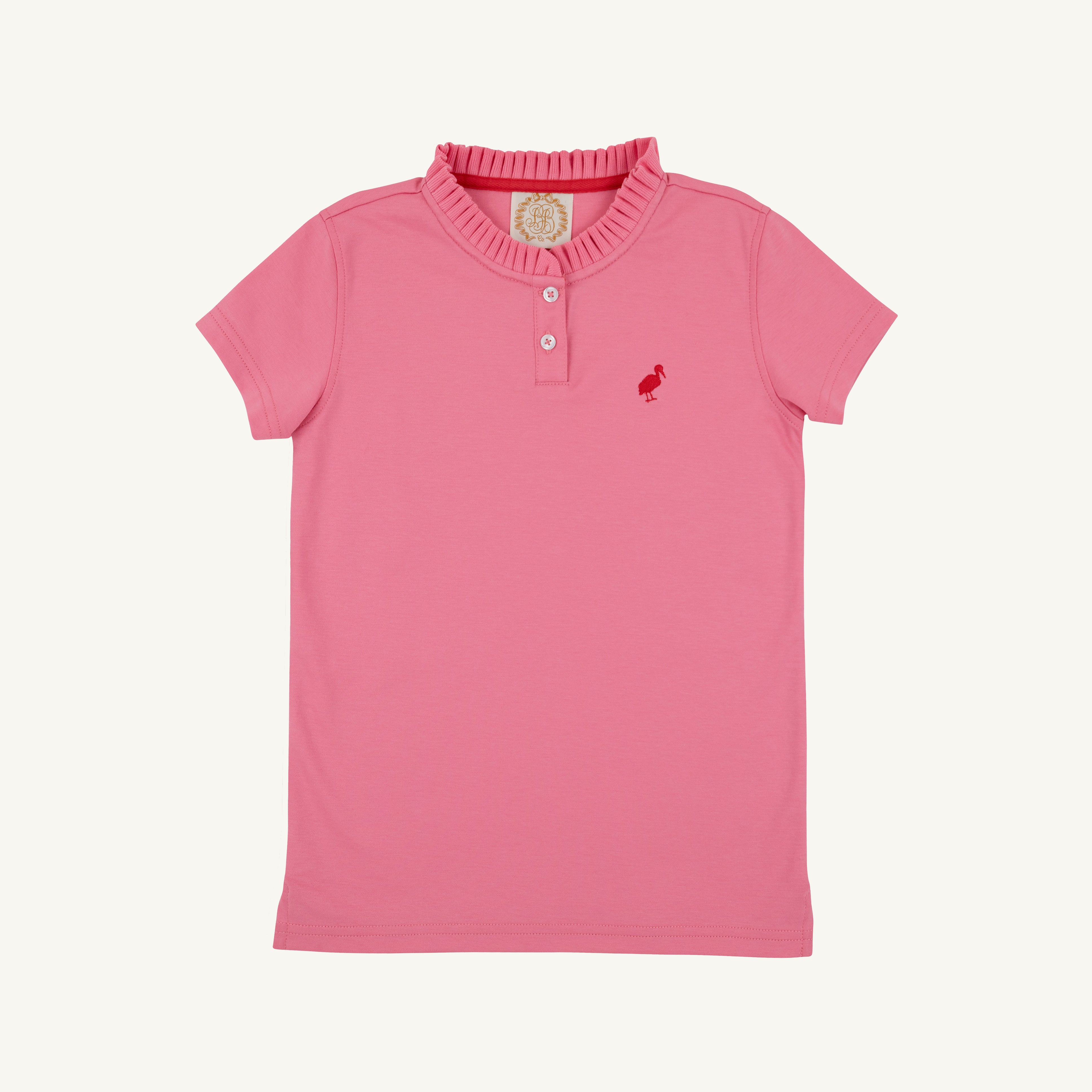 Little Miss Prim & Proper Polo - Hamptons Hot Pink & Red