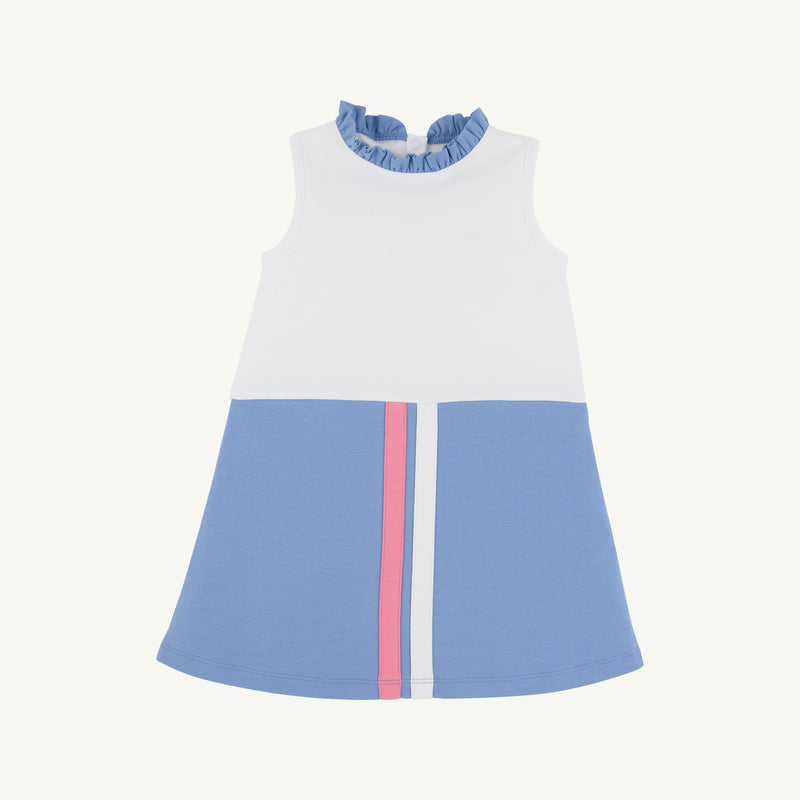 Lizzie's Luxe Leisure Dress - Worth Avenue White with Barbados Blue & Hamptons Hot Pink