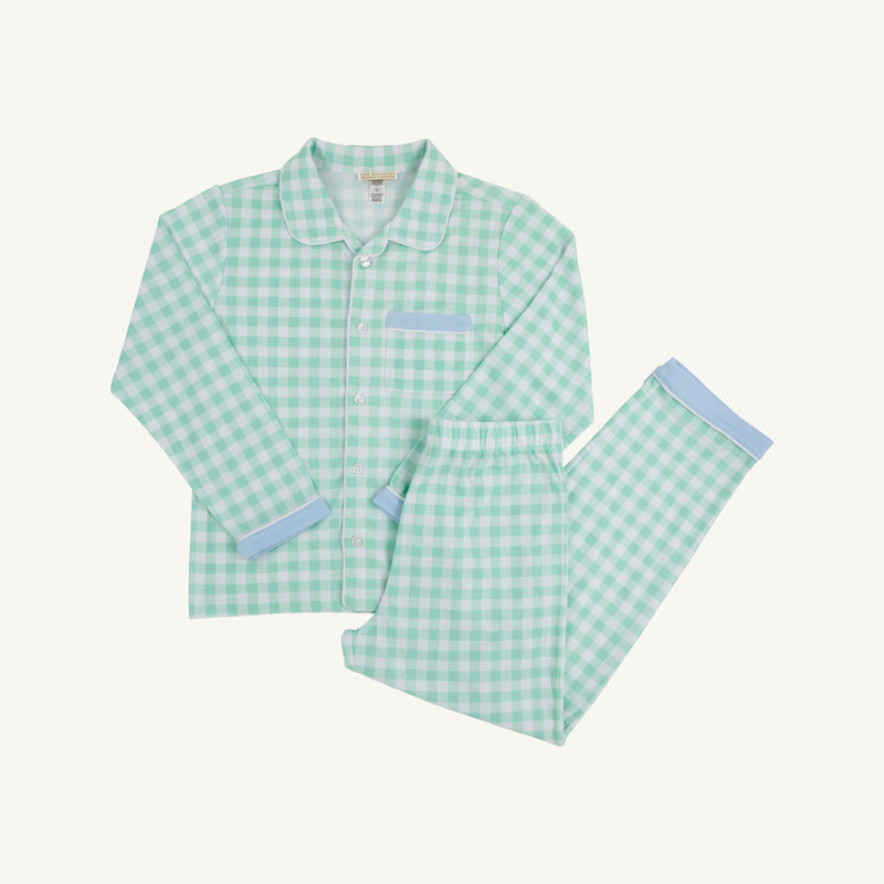 Lock's Little Man Set - Grace Bay Green Gingham with Beale Street Blue with Worth Avenue White