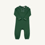 Long Sleeve Benny Romper - Grier Green with Palmetto Pearl