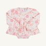 Long Sleeve Daisy's Diaper Cover Dress - Gourd-geous (Palmetto Pearl) with Palm Beach Pink