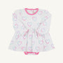 Long Sleeve Daisy Diaper Cover Dress - Have a Little Heart with Winter Park Pink