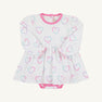 Long Sleeve Daisy Diaper Cover Dress - Have a Little Heart with Winter Park Pink