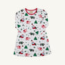Long Sleeve Penny's Play Dress - I Want a Hippopotamus with Richmond Red