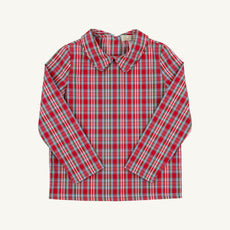 Long Sleeve Peter Pan Collar Shirt & Onesie - Woodspoint Plaid