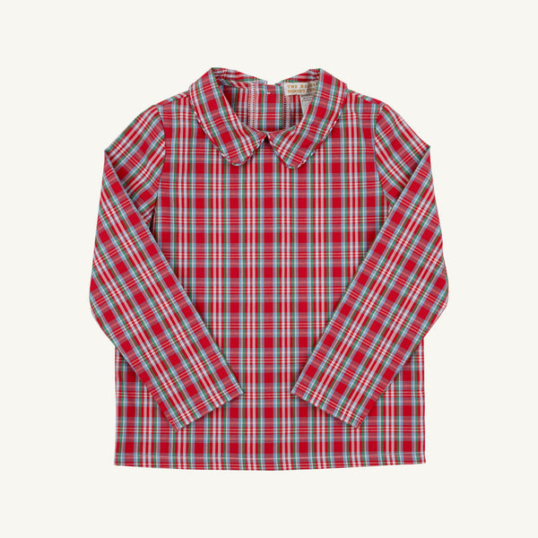 Long Sleeve Peter Pan Collar Shirt & Onesie - Woodspoint Plaid