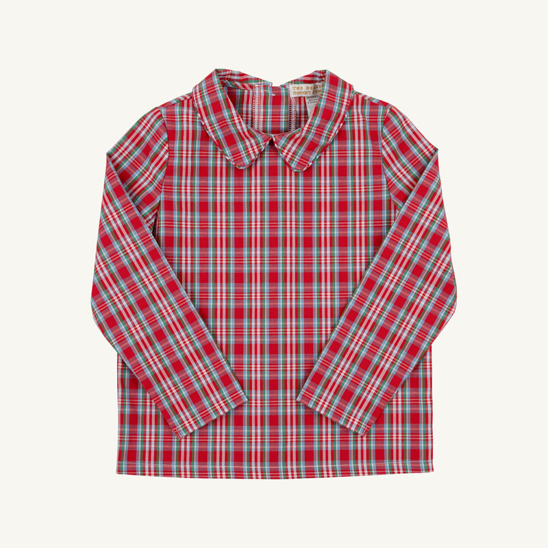 Long Sleeve Peter Pan Collar Shirt & Onesie - Woodspoint Plaid
