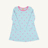 Long Sleeve Polly Play Dress - Heart Eyes (Belhaven Blue) with Winter Park Pink