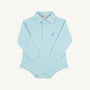 Long Sleeve Prim & Proper Polo - Belhaven Blue Stripe with Barrington Blue Stork