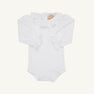Long Sleeve Ramona Ruffle Collar Shirt & Onesie - Worth Avenue White
