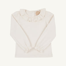 Long Sleeve Ramona Ruffle Top - Palmetto Pearl