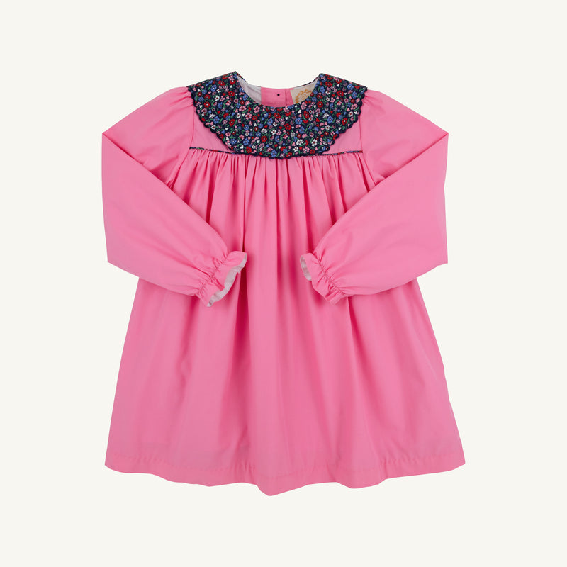 Long Sleeve Mary Dal Dress - Hamptons Hot Pink with Fairfax Farm Floral