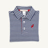 Long Sleeve Prim & Proper Polo & Onesie - Nantucket Navy Stripe with Richmond Red Stork