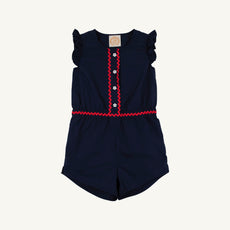 Marion Rose Romper - Nantucket Navy with Richmond Red
