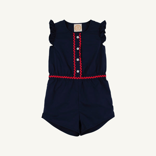 Marion Rose Romper - Nantucket Navy with Richmond Red