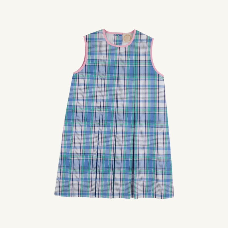 Mary Frances Frock - Lauderdale Pier Plaid with Pier Party Pink