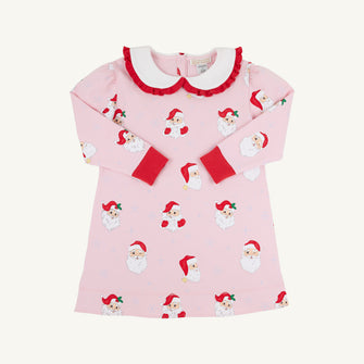 Embroidery result for: Maude's Ruffle Cassidy Comfy Crewneck Dress - Dear Santa (Palm Beach Pink) with Worth Avenue White & Richmond Red