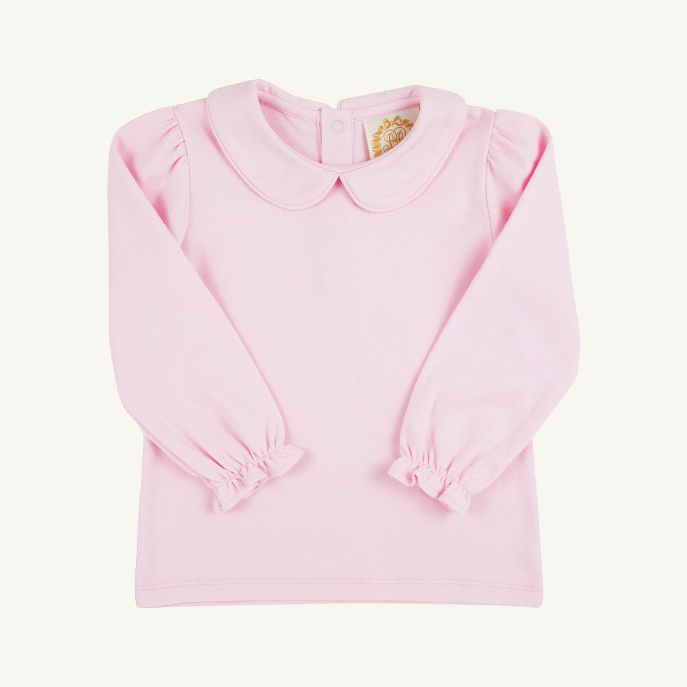 Maude's Peter Pan Collar Shirt & Onesie (Long Sleeve Pima) - Palm Beach Pink