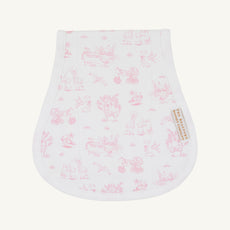 Oopsie Daisy Burp Cloth - Sir Proper's Sweet Arrival (Hamptons Hot Pink) with Worth Avenue White