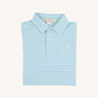Prim & Proper Polo - Brookline Blue Stripe with Worth Avenue White Stork