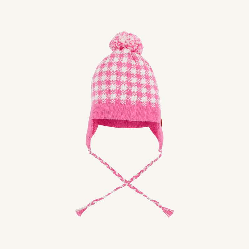 Parrish Pom Pom Hat - Hamptons Hot Pink Gingham with Palmetto Pearl
