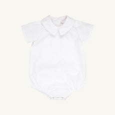 Peter Pan Collar Shirt & Onesie (Short Sleeve Woven) - Worth Avenue White